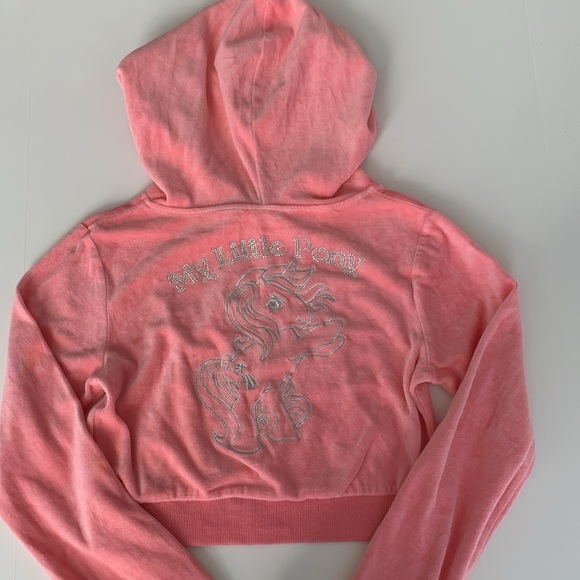 DOLLS KILL ‘MY LITTLE PONY’ PINK CROPPED ZIP UP HOODIE•JR’s Medium - Picture 11 of 12
